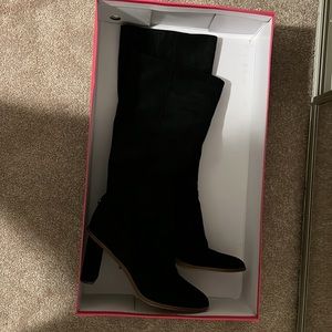 Black heel OTK boots